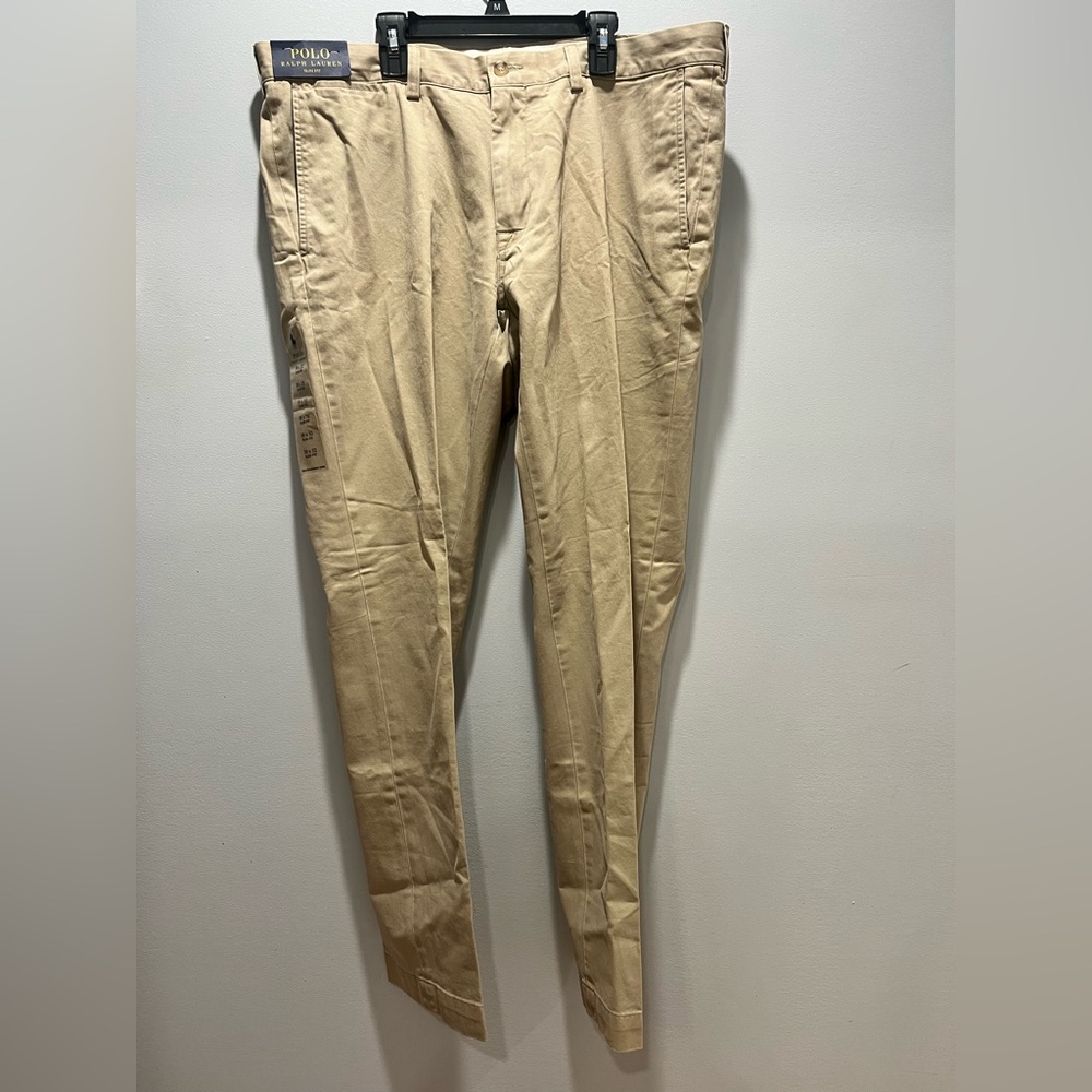 NWT Polo Ralph Lauren Men's Beige/Khaki Slim 38x32 Chinos Pants.Stains see pics